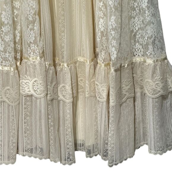 Vintage Gunne Sax Romantic Renaissance Style Lace Wedding Dress Size 5 - Picture 11 of 15